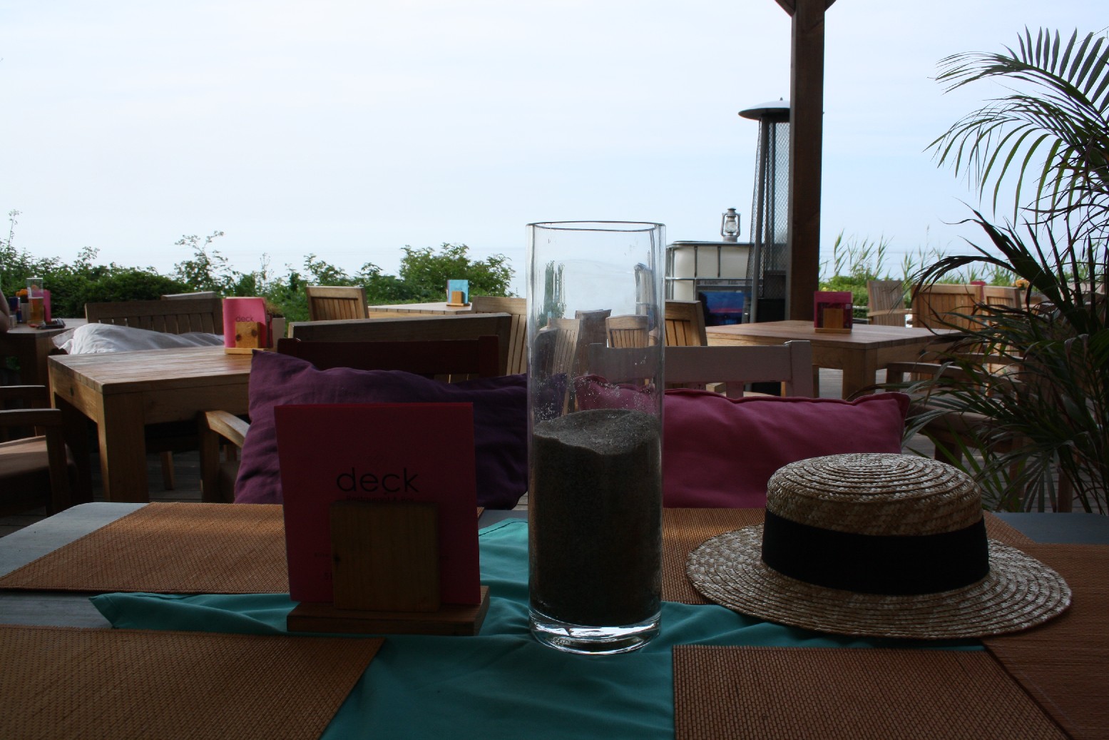 The greatest beach bar, unfortunately not well photographed. You can watch the sea from there, and down some stairs your kids have fun re-directing the little brook.