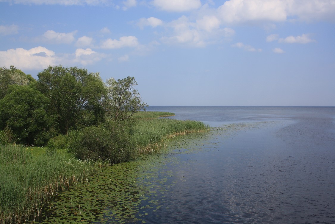 The Peipsi Lake. Or Lake Peipus, I think it depends on Estonian grammar. It's huge and marks the border to Russia. 