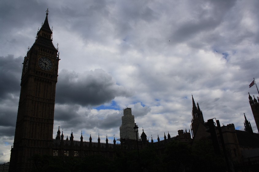 Typically London: Big Ben and grey skies.