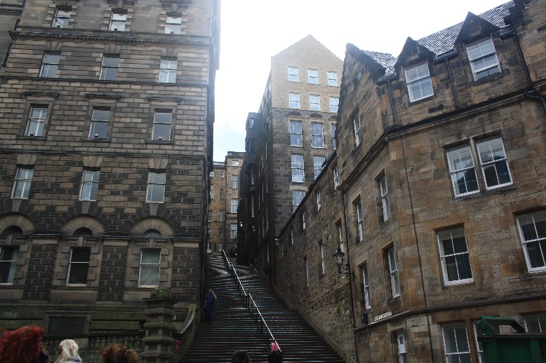 Grey and full of stairs: Edinburgh on a rainy day. 