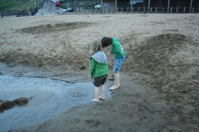 A spring at the beach? Funny sight in Tynemouth.