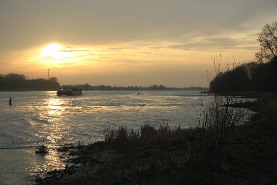 Sonnenuntergang an der Elbe - vor einem Dreivierteljahr stand hier noch alles unter Wasser. (Sunset at the river Elbe - 9 months ago this was all flooded.)