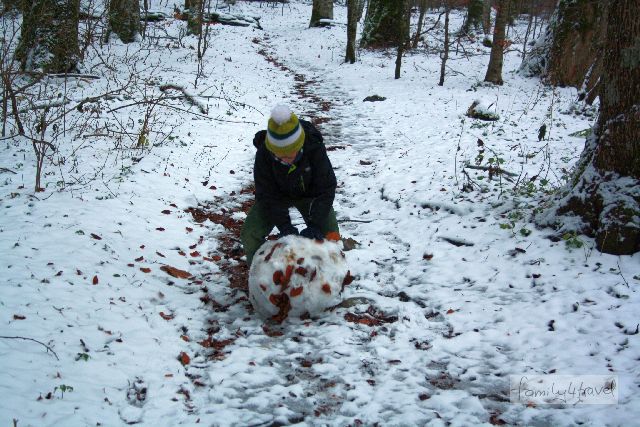 Für einen Schneemann reicht es dann doch nicht so ganz - aber den wahrhaft ambitionierten Schneekugelroller stört das wenig. 