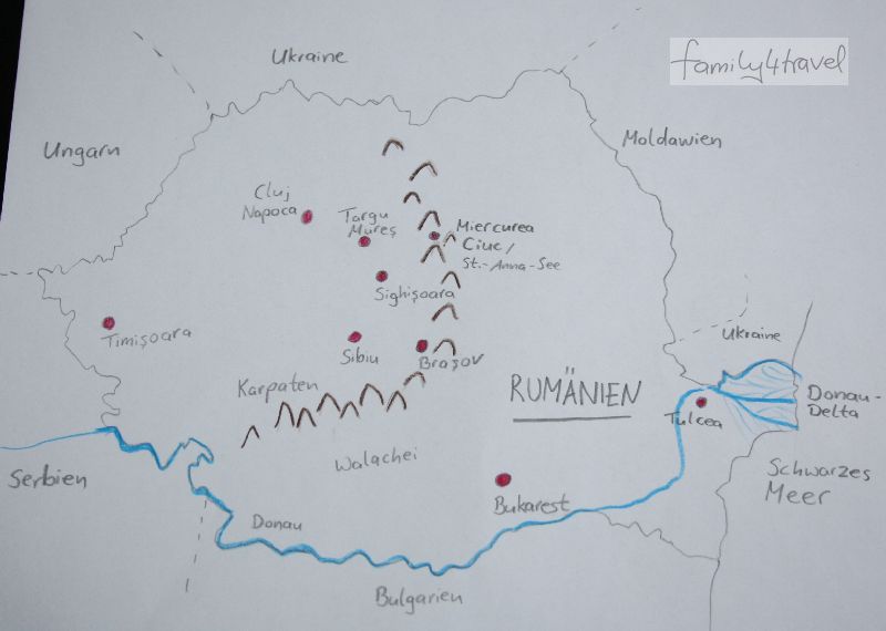 Familienurlaub in Rumänien Karte