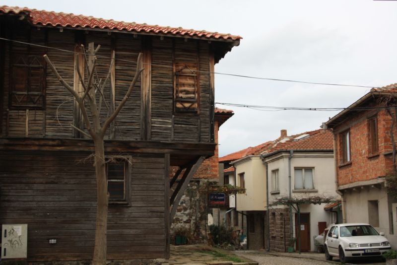 Typische Architektur in Sozopol am Schwarzen Meer. 