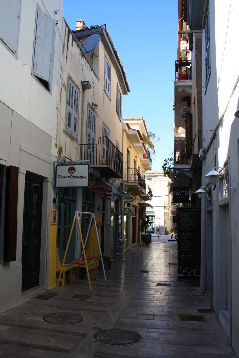 Nafplion, Peloponnes, Griechenland, Gasse