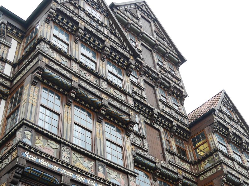Hildesheim, Fachwerkhaus Fassade am Marktplatz, rekonstruiert