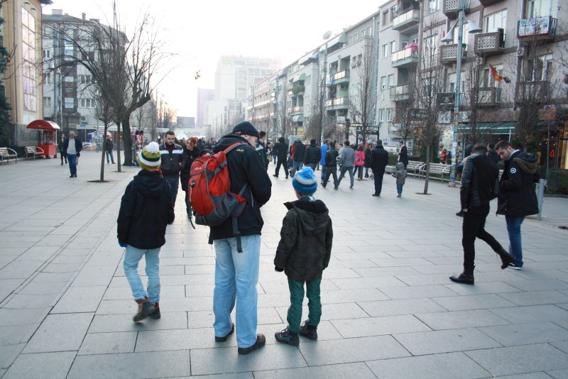 Fußgängerzone Prishtina, Kosovo