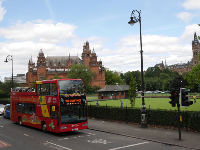 Schottland alleine mit Kindern, Glasgow Sightseeing im hop on hop off Bus