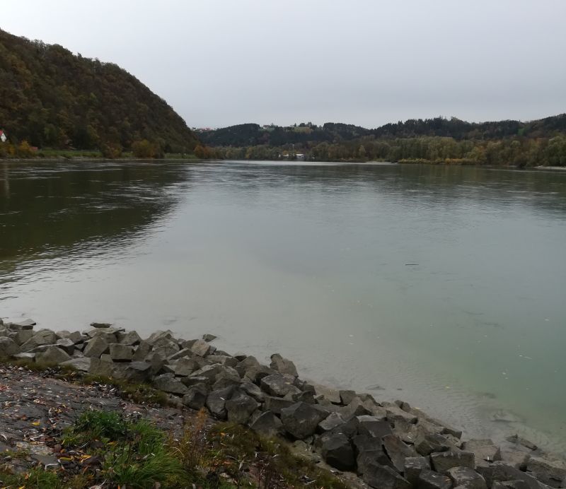 Passau, Zusammenfluss von Donau und Inn