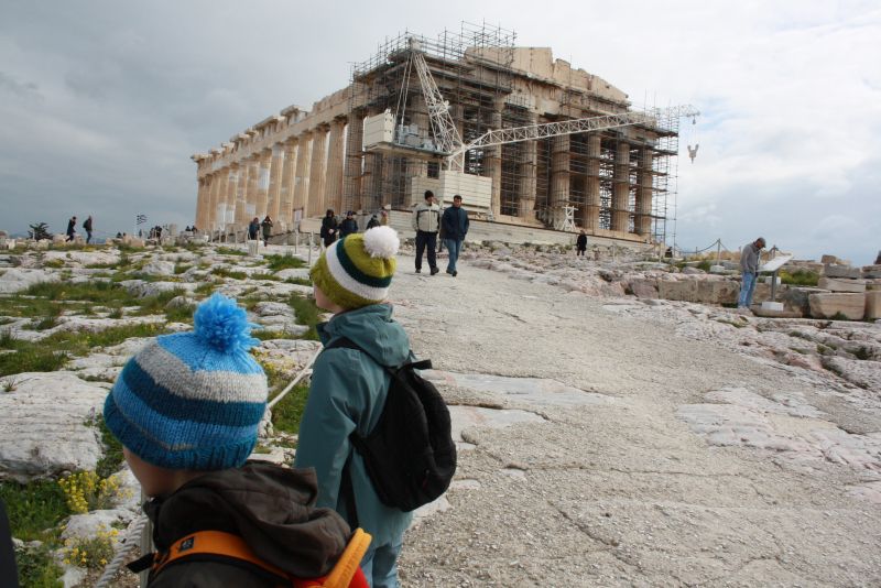 Akropolis mit Kindern im Februar, Griechenland