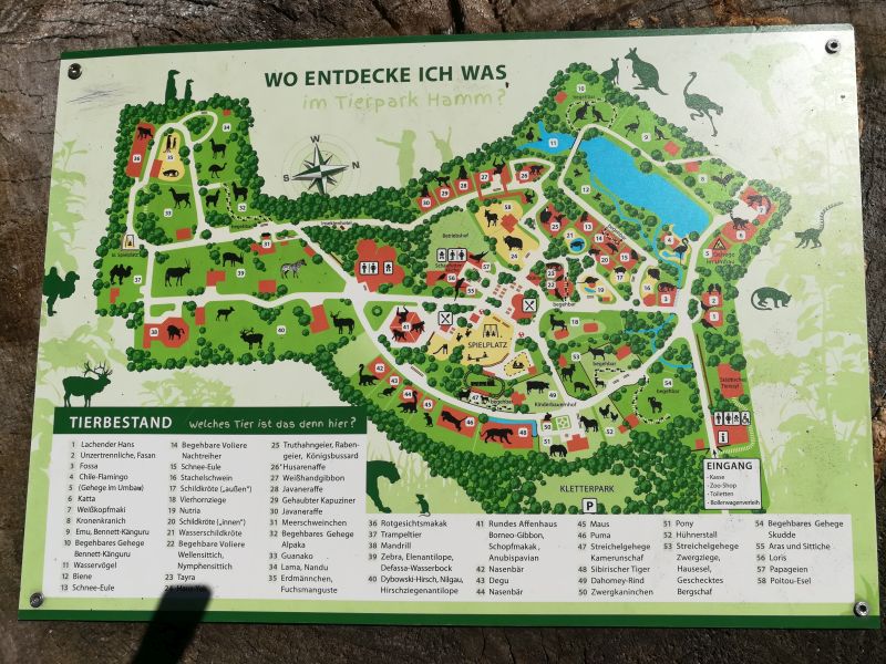 Tierpark Hamm, Geländeplan