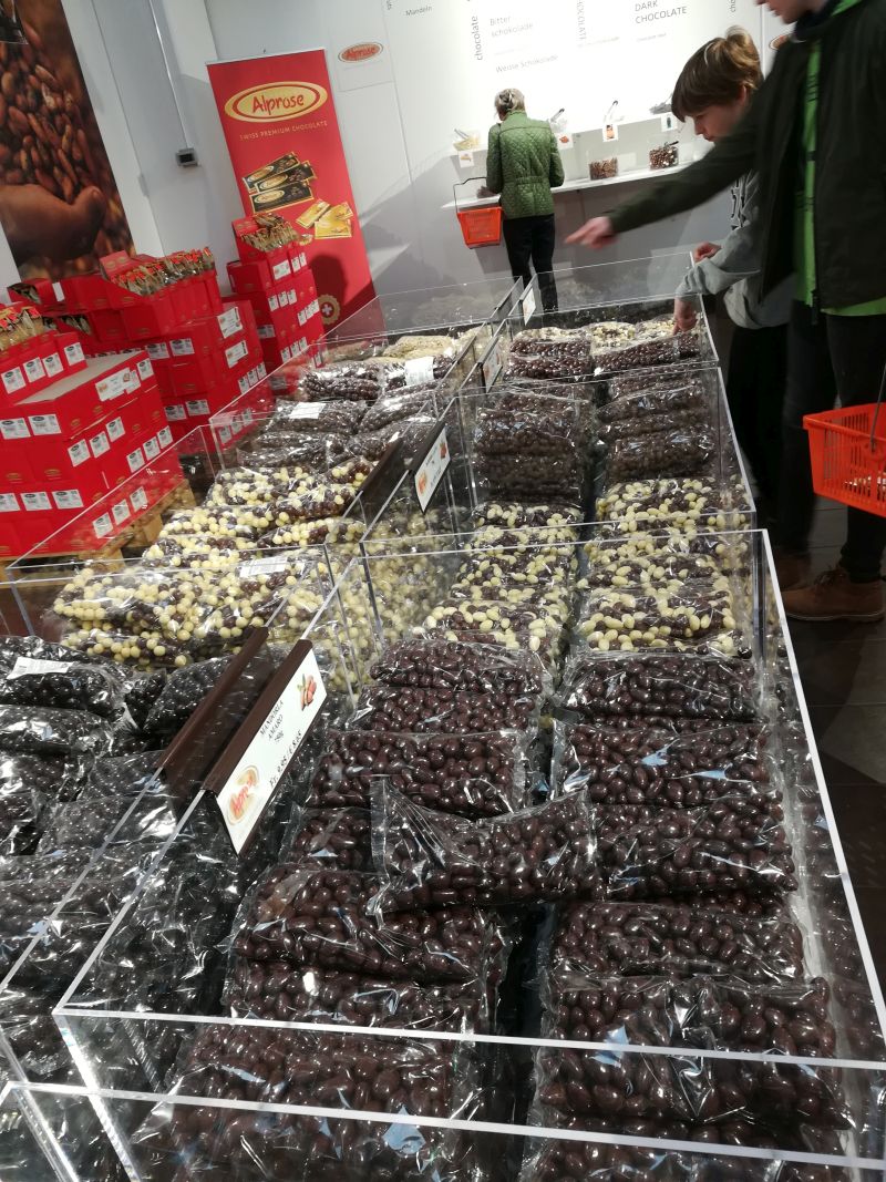 Schokoladenfabrik alprose, Caslano, Tessin, Fabrikverkauf