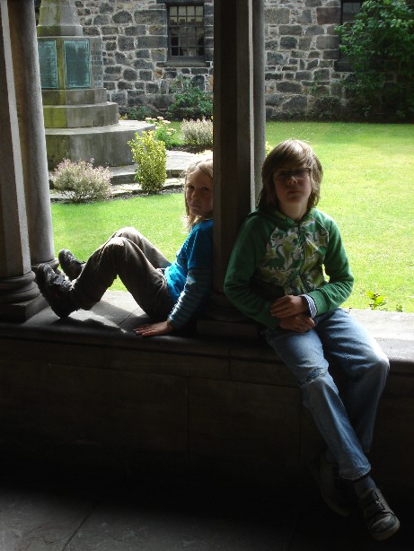 The cloister is a peaceful place for a rest. 