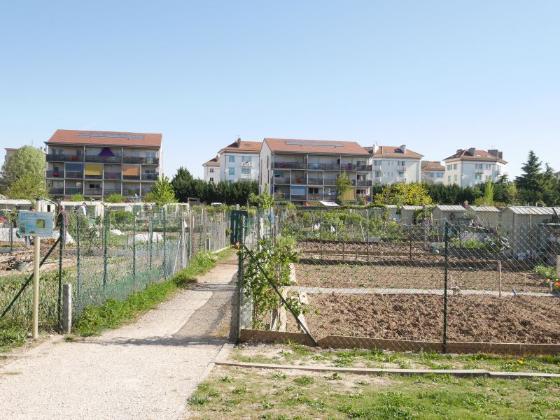 Annemasse, Frankreich, Schrebergartenkolonie.
