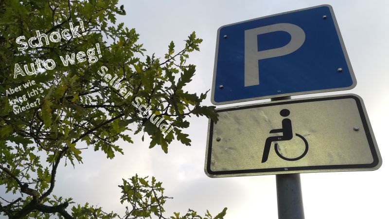 Auf Behindertenparkplatz geparkt, Auto abgeschleppt, was tun?