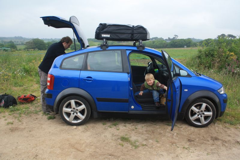 Roadtrip mit Kindern, Thule Softshell Dachbox.