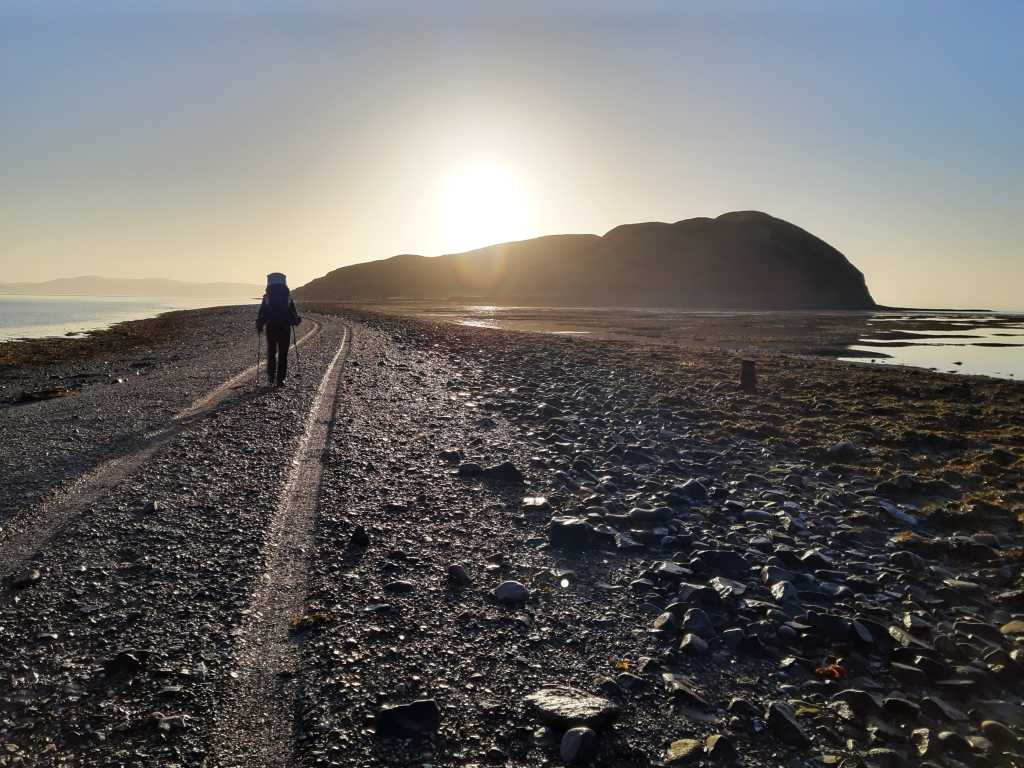 davaar island, kintyre, wandern mit kraxe